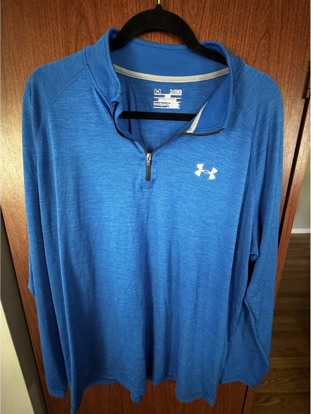 Under Armour HeatGear 1/4 Zip Pullover Blue Loose Fit Men’s XL Lightweight